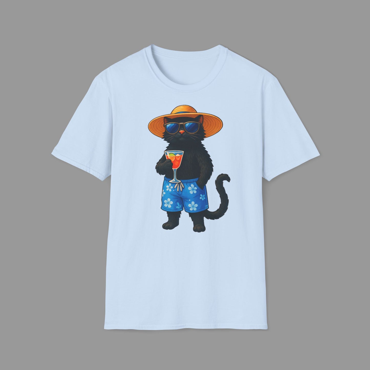 PAWSUPREMACY - Happy Cat on Vacation T-Shirt Funny Summer & Beach Lover Gift