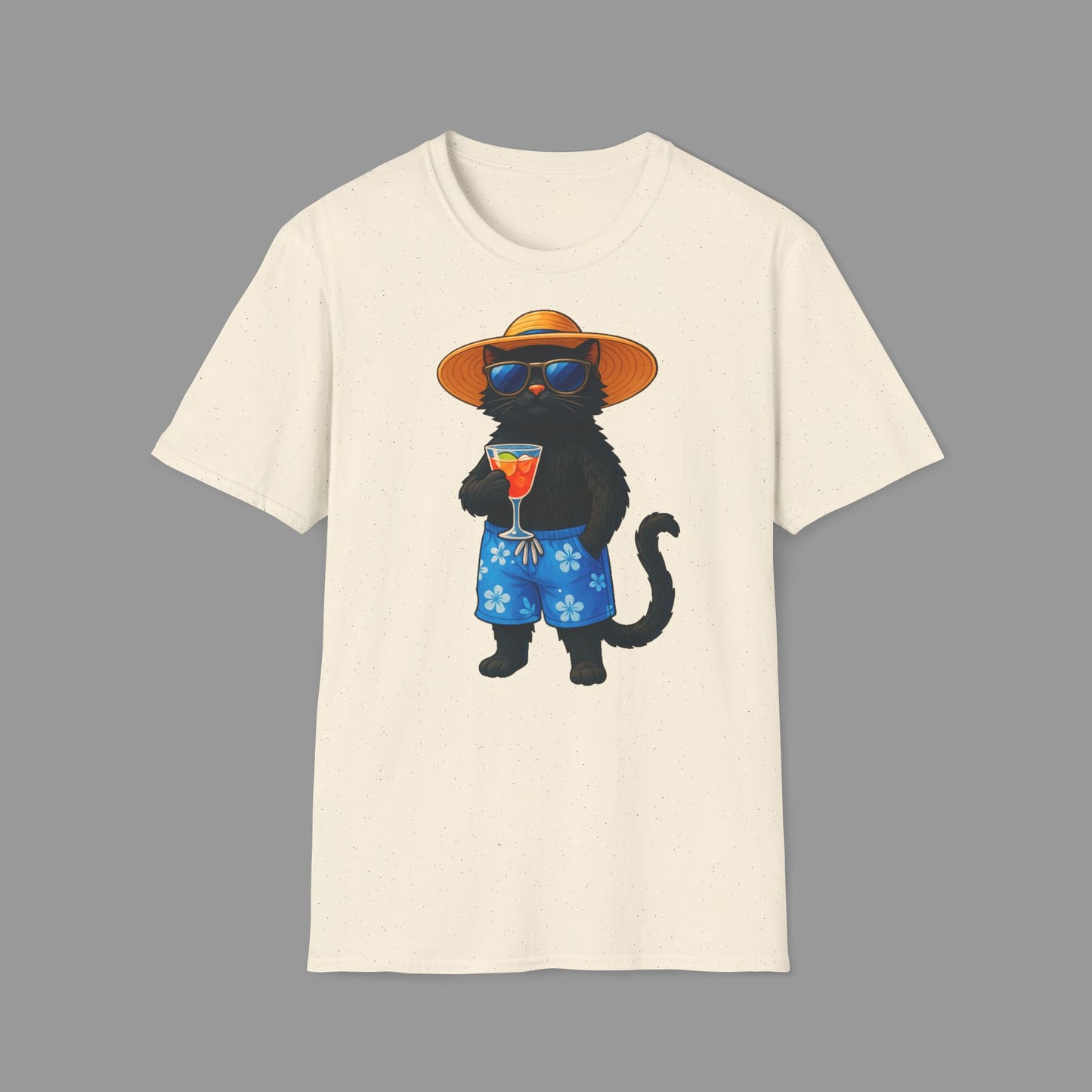 PAWSUPREMACY - Happy Cat on Vacation T-Shirt Funny Summer & Beach Lover Gift
