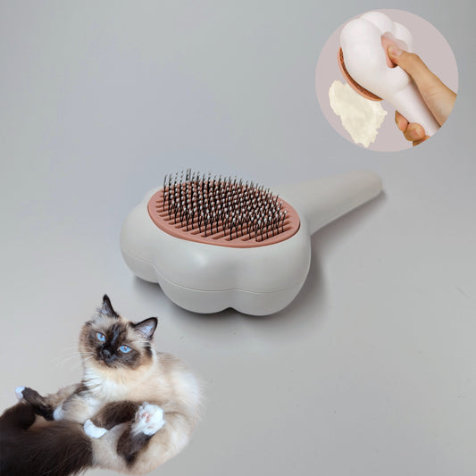 PAWSUPREMACY - Paw Shape Self Cleaning Cat Brush One Click Hair Removal Tool for Cats and Dogs