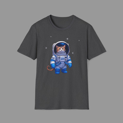 PAWSUPREMACY - Cute Cat Astronaut T Shirt with Stars and Galaxy Space Inspired Graphic Tee for Cat Lovers