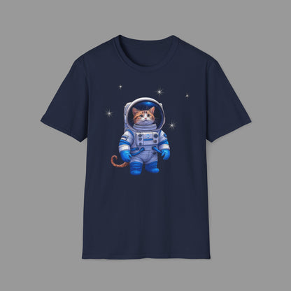 PAWSUPREMACY - Cute Cat Astronaut T Shirt with Stars and Galaxy Space Inspired Graphic Tee for Cat Lovers