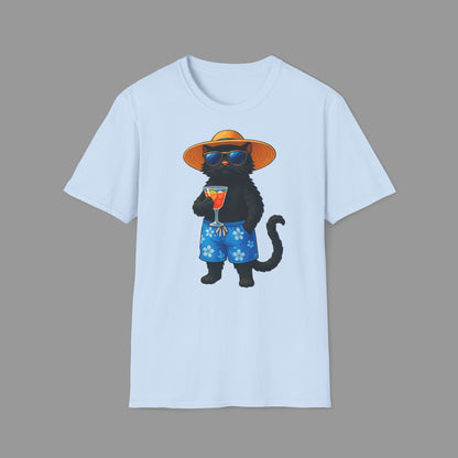 PAWSUPREMACY - Happy Cat on Vacation T-Shirt Funny Summer & Beach Lover Gift