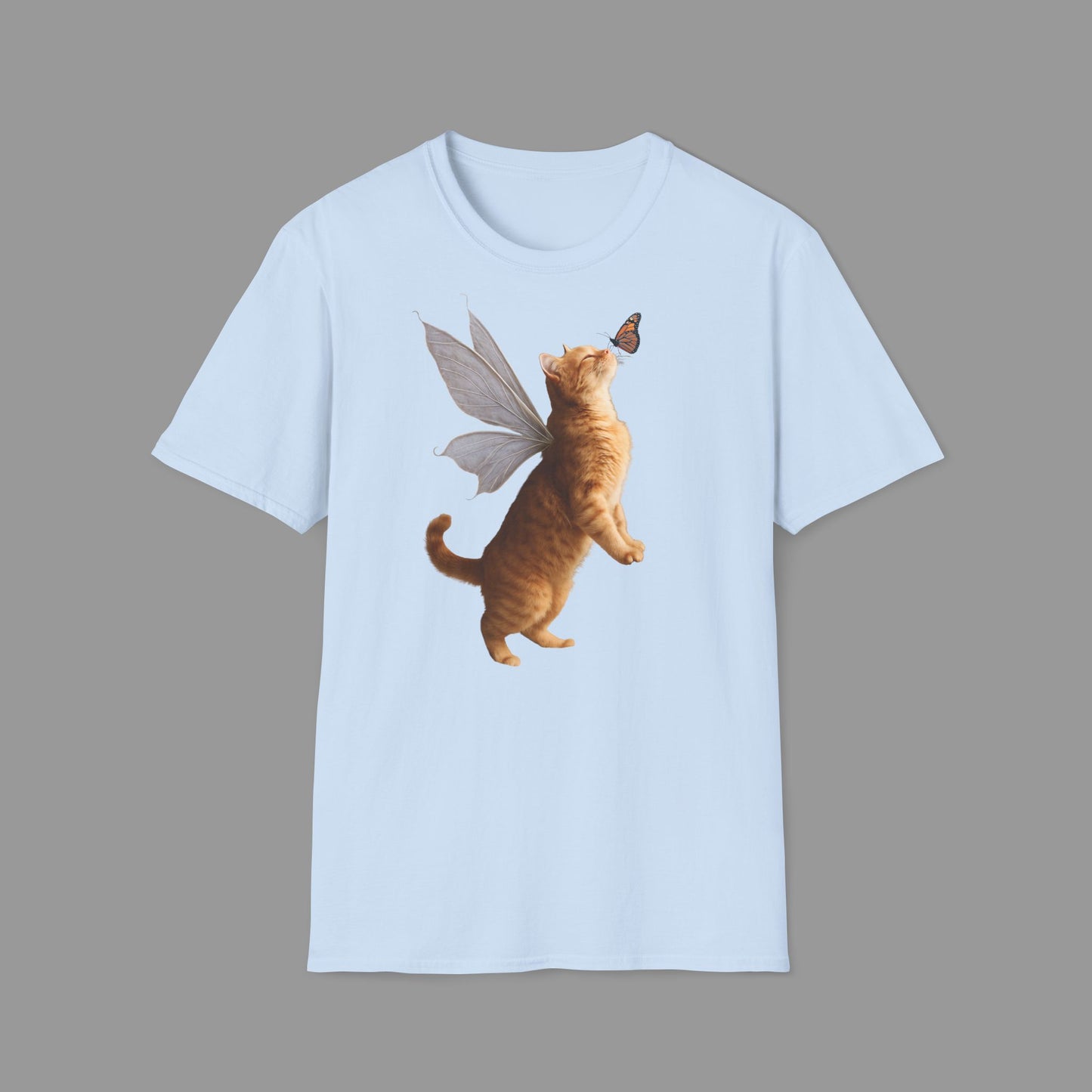 PAWSUPREMACY - Cute Fairy Cat T-Shirt with Butterfly Design Whimsical Animal Lovers Tee