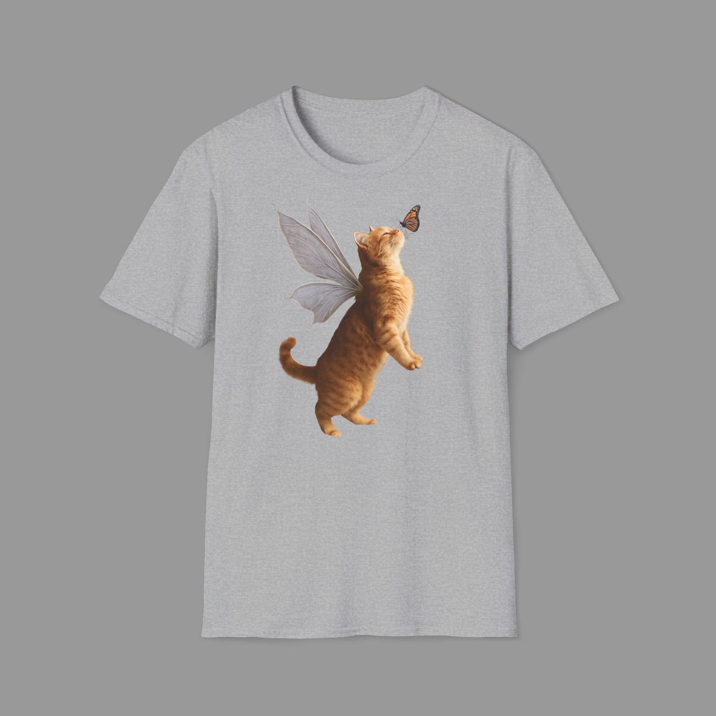PAWSUPREMACY - Cute Fairy Cat T-Shirt with Butterfly Design Whimsical Animal Lovers Tee