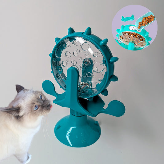 PAWSUPREMACY - 360 Degree Rotating Treat Feeder Fun IQ Puzzle Toy for Cats and Small Dogs