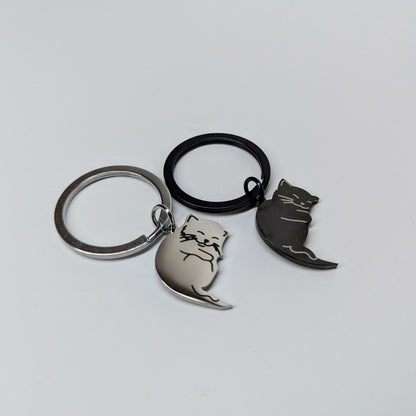 PAWSUPREMACY - Yin Yang Cat Keychain Matching Couple Keyring Set for Cat Lovers