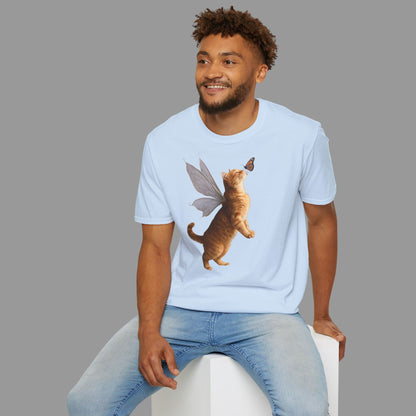 PAWSUPREMACY - Cute Fairy Cat T-Shirt with Butterfly Design Whimsical Animal Lovers Tee