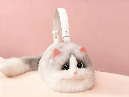 PAWSUPREMACY - Kitty Purse, Cute Cat-Shaped Plush Handbag