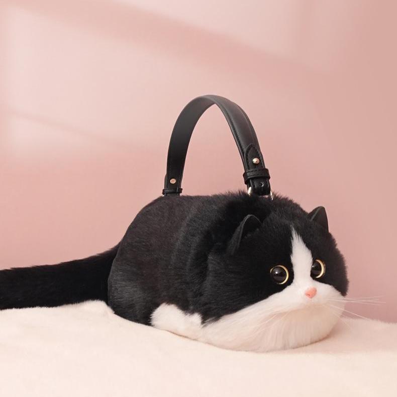 PAWSUPREMACY - Kitty Purse, Cute Cat-Shaped Plush Handbag