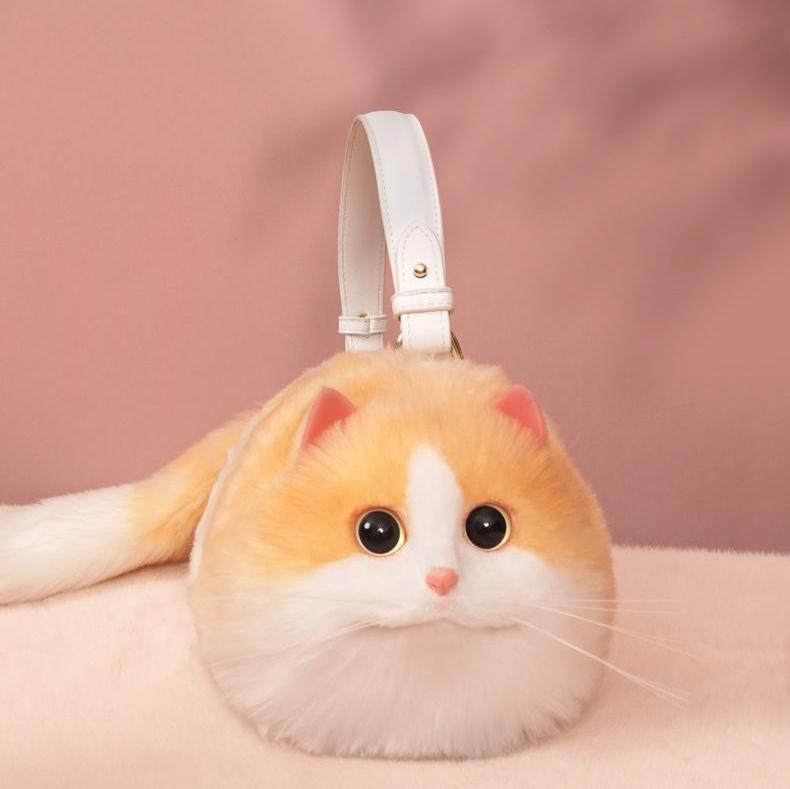 PAWSUPREMACY - Kitty Purse, Cute Cat-Shaped Plush Handbag